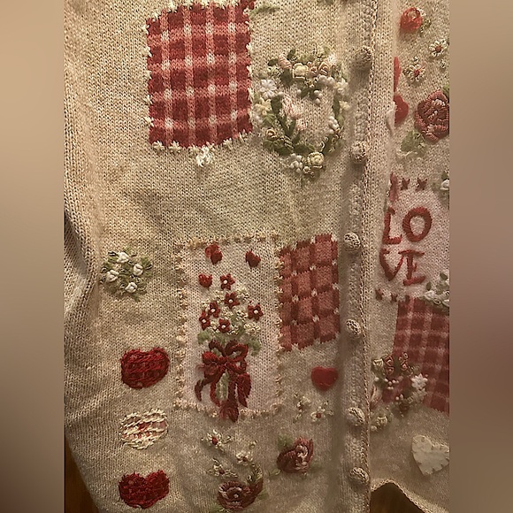 Vintage Valentine’s Day Button Cardigan Sweater - Picture 6 of 7